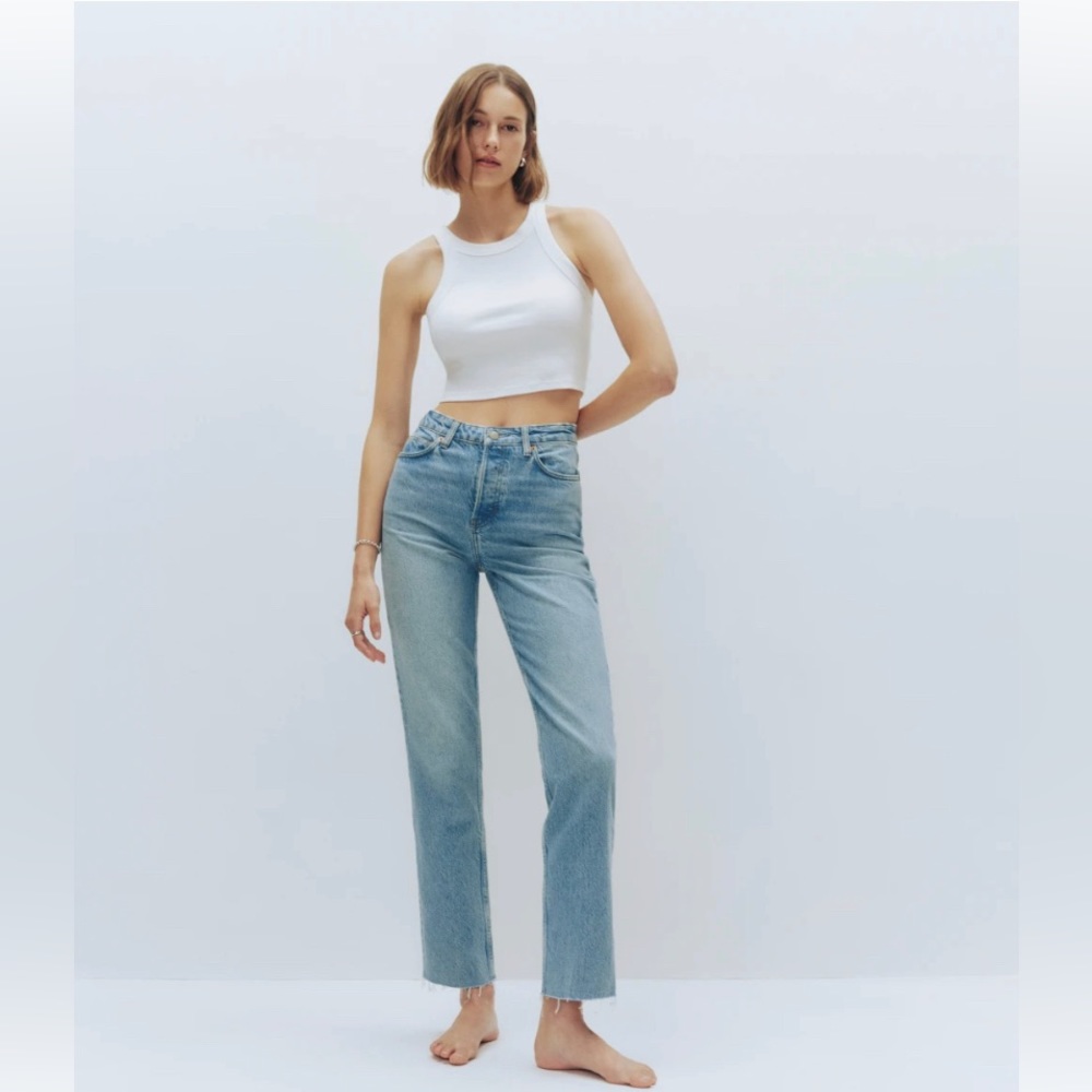 Reformation Jeans Cynthia Straight High Rise Cropped Size 26